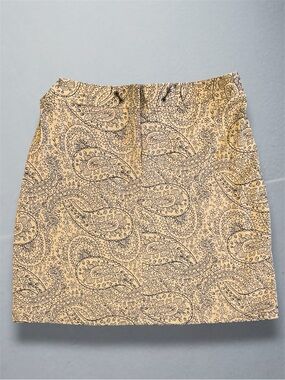 Sandra Petite Paisley Cotton Blend Pencil Skirt Beige Black 6P